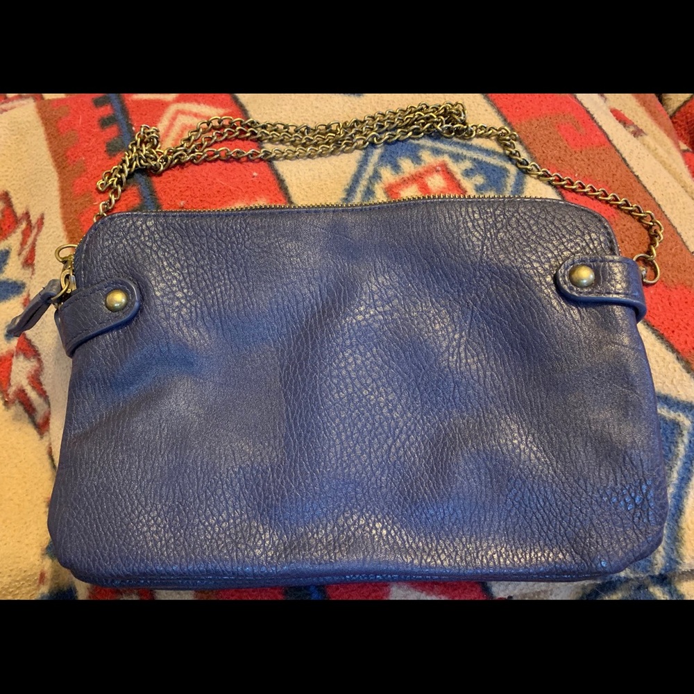 Silence + Noise: Navy Grained Leather Handbag